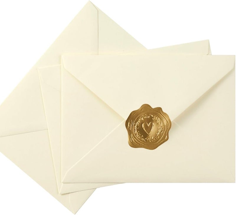 Toperd 50 Pack A6 Envelopes for 4 x 6 Greeting Cards, Birthday Party, Photos, Baby Shower and Wedding Invitation Cards, 6 1/2 x 4 3/4 Inches (Cream Color) - Image 1